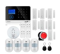 Système d'alarme, sans Fil Tuya APP SIM GSM Maison RFID cambrioleur sécurité LCD Clavier Tactile système d'alarme Kit de capteur(W2B Bundle 14)
