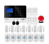 Système d'alarme, sans Fil Tuya APP SIM GSM Maison RFID cambrioleur sécurité LCD Clavier Tactile système d'alarme Kit de capteur
