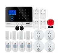 Système d'alarme, sans Fil Tuya APP SIM GSM Maison RFID cambrioleur sécurité LCD Clavier Tactile système d'alarme Kit de capteur