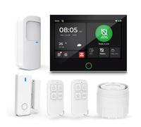 Système D'alarme Sécurité Domestique,Système D'alarme DomestiqueWiFi Sirène D'alarme à écran Tactile 7inch,Capteur Porte/Fenêtre, Détecteur,Télécommandes Compatibles Alexa et Google Maison,Appartement