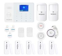 Système d'alarme Sécurité sans Fil Prise en Charge WiFi / 2G / 3G / 4G, TECPEAK Kits de sécurité pour la Maison, HomeSecure Compatible avec Amazon Alexa & Google Home (Version française)