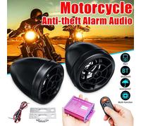 Système d'alarme sonore Anti-vol bluetooth pour moto, lecteur Radio MP3 FM, haut-parleurs stéréo, amplificateur de musique + télécommande