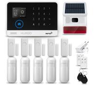HUXGO® HXA003 Alarme Maison sans Fil avec Solaire Sirène sans Fil, WiFi + GSM | Kit d'alarme Maison Domestique avec 5X détecteurs de Mouvement, 5X capteurs d'ouverture | TUYA App Intelligent