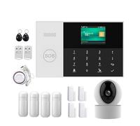 Système D'alarme WiFi GSM 433MHz, Kit Intelligent De Sécurité Domestique, Détecteur Mouvement RFID PIR avec Caméra IP, Contrôle par Application Facile à Installer(PG105-F..)