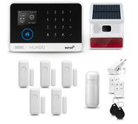 Systeme d'alarme WiFi + GSM 4G LTE, HUXGO HXA003, Sirène sans Fil, 1X détecteur de Mouvement, 5X capteur de Porte/fenêtre, TUYA