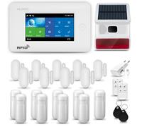 Systeme d'alarme WiFi + GSM 4G LTE, HUXGO HXA006 + Sirène sans Fil, 9X détecteur de Mouvement, 9X capteur de Porte/fenêtre, TUYA