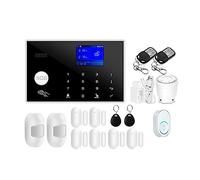 Système D'alarme WiFi GSM Maison Intelligente Écran TFT RFID APP Clavier Tactile Maison Cambrioleur Alarme De Sécurité Prise en Charge Commutation Vocale(2B+60A Controller)