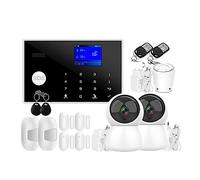Système D'alarme WiFi GSM Maison Intelligente Écran TFT RFID APP Clavier Tactile Maison Cambrioleur Alarme De Sécurité Prise en Charge Commutation Vocale(Q)