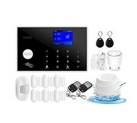 Système D'alarme WiFi GSM Maison Intelligente Écran TFT RFID APP Clavier Tactile Maison Cambrioleur Alarme De Sécurité Prise en Charge Commutation Vocale(H)