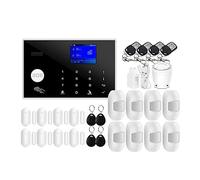 Système D'alarme WiFi GSM Maison Intelligente Écran TFT RFID APP Clavier Tactile Maison Cambrioleur Alarme De Sécurité Prise en Charge Commutation Vocale(18cm)