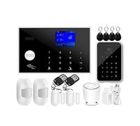 Système D'alarme WiFi GSM Maison Intelligente Écran TFT RFID APP Clavier Tactile Maison Cambrioleur Alarme De Sécurité Prise en Charge Commutation Vocale(C)