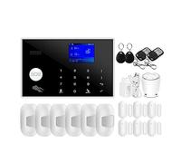Système D'alarme WiFi GSM Maison Intelligente Écran TFT RFID APP Clavier Tactile Maison Cambrioleur Alarme De Sécurité Prise en Charge Commutation Vocale(B)