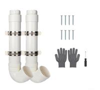 Système d'alimentation automatique pour poulet avec tuyaux en PVC, design suspendu résistant pour volaille, pour une installation facile de la mangeoire extérieure, blanc (2 ensembles)