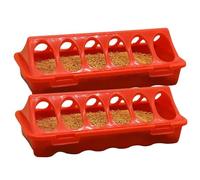 Système d'alimentation pour cailles - Mangeoire pour oiseaux propre, mangeoire pour cailles zéro déchet, mangeoire pour poulets à 6 compartiments | Pack de 2 mangeoires à poussins pour pigeons, perroq