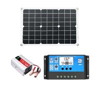 Système d'alimentation solaire - Kit complet de panneaux solaires 18 W 12 V avec contrôleur, onduleur compact | Kit solaire portable 300 W pour voyages en camping en plein air, sauvegarde à domicile