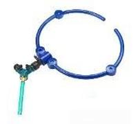 Système d'anneau d'arrosage à 360° avec arroseur rond de 33 cm et distributeur de tuyau en Y pour l'irrigation profonde des racines des arbres, des fleurs (1 pièce en bleu)