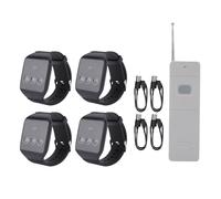 Système d'appel sans Fil, 4 récepteurs de Montre 1 émetteur IPX4 Proof avec Le Soignant Pager antiparente Call Touch Touch Sensitive Switch Long Distance Plusieurs Modes pour Le