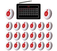 Système D'appel sans Fil Système D'appel Infirmier Pager pour Restaurant Hôpital Clinique Maison de Retraite 1 Récepteur 20 Boutons D'appel étanches émetteur