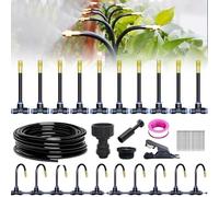Système d'arrosage automatique avec tuyaux d'irrigation, kit d'arrosage goutte-à-goutte à connexion rapide, brumisateur, for aménagement paysager, plantes de jardin et serres(32.9Ft Set (32.9Ft hose+1