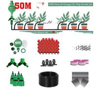 Système d'arrosage automatique de jardin, arrosage goutte à goutte réglable, contrôleur numérique de minuterie d'eau, 50M Kits