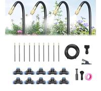 Système d'arrosage Automatique de Jardin incurvé à 360°, buse réglable, arroseur Intelligent, kit de pulvérisation Universel pour Jardin et Plantes (32.9Ft Hose + 10 Nozzles)