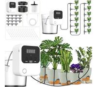 Système D'arrosage Automatique, Kit D'irrigation avec 15 pointes de goutte à goutte, Arrosage Automatique goutte à goutte USB-C rechargeable pour Jardin, Balcon, pour jusqu'à 15 plantes en pot