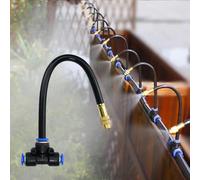 Système d'arrosage de jardin, Kit d'arrosage par pulvérisation à flexion libre avec 10 buses de brumisation et 10M de tuyau, gouttelettes d'arrosage de jardin refroidissement par pulvérisation d'eau