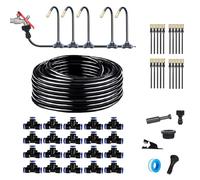 Système d'arrosage goutte-à-goutte à connexion rapide - Système d'arrosage automatique flexible à 360° avec buse réglable et pulvérisateur en cuivre pour jardin, cour, serre et pelouse (20m)