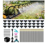 Système d'arrosage goutte à goutte, kit de pulvérisation refroidissement par brume jardin 10/15/30 m, automatique des plantes avec sorties, têtes réglables 4/6 mm(30m/30 a double water outlet)