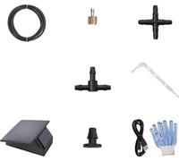 Système d'arrosage goutte-à-goutte, télécommande, énergie solaire, tube noir 10têtes