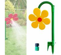 Système d'arrosage - Rotation à 360° pour pelouse dansante, motif marguerites mignonnes avec base en plastique robuste pour le jardin et le jeu du chien