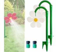 Système d'arrosage - Rotation à 360° pour pelouse dansante, motif marguerites mignonnes avec base en plastique robuste pour le jardin et le jeu du chien
