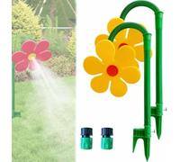 Système d'arrosage - Rotation à 360° pour pelouse dansante, motif marguerites mignonnes avec base en plastique robuste pour le jardin et le jeu du chien