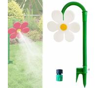 Système d'arrosage - Rotation à 360° pour pelouse dansante, motif marguerites mignonnes avec base en plastique robuste pour le jardin et le jeu du chien