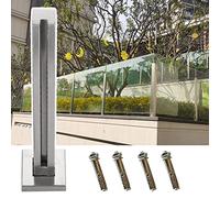 Système de balustrade en verre en acier inoxydable - Kit de balustrade de patio extérieur avec poteau d'extrémité de 70 cm et pinces de panneau pour des solutions de clôture de terrasse élégantes et