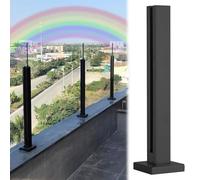 Système de balustrade en verre sans cadre - Panneaux de balcon d'extérieur de 91,4 cm, 121,9 cm, 152,4 cm de haut avec barre de support imperméable, poteaux d'extrémité et d'angle pour verre de 1,27