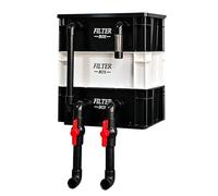 Système De Boîte De Filtre D'aquarium | Unité D'oxygénation De Filtration De Circulation d'eau Multicouche PP 36x30x20cm | Nettoyant De Biofiltration pour Tortues D'aquarium D'étang avec Couvercle De
