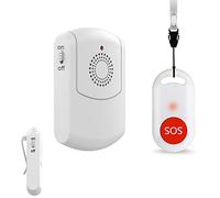 Système de Bouton d'appel sans Fil pour Soignant - Bouton d'alerte personnelle - pour infirmières âgées à Domicile - Système d'appel avec téléavertisseur et Bouton d'urgence (1 récepteur + 1 Bouton)