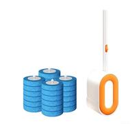 Système de brosse WC avec 24 têtes jetables, support mural, fonction couvercle automatique et nettoyant intégré pour une performance constante (orange + 24 têtes)
