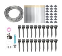 Système de brumisation d'arrosage de jardin, kit d'arrosage goutte à goutte, tuyau en PVC 4/7 de 82 pieds avec connecteurs rapides pour serre, plante, pelouse, refroidissement,