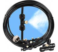 Système de brumisation et d'irrigation 9M, kit de buse pour tuyau d'arrosage avec brumisation fine, adaptateur pour terrasse, serre, etc.