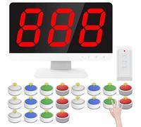 Système De Buzzer De Quiz sans Fil, 20 Buzzers pour Jeu Télévisé, 1 Moniteur, 3 Modes De Réponses, 4 Couleurs, avec Télécommande sans Fil, Buzzers De Réponse pour Jeu Télévisé, Classe