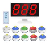 Système de buzzer sans fil pour quiz avec télécommande, Buzzers pour Jeux Télévisés Multijoueurs pour Salle de Classe, Family Feud et Soirées Quiz(9+1+1)