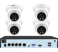 Système de caméra CCTV, résolution 8MP, reconnaissance faciale intelligente IA, vision nocturne, caméra 4CH NVR 4 KI, Aucun