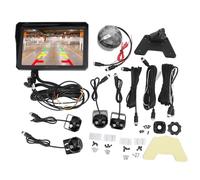 Système de caméra de recul Écran HD 10,1 Pouces Kit de caméra de recul Grand Angle 120 ° avec 4 caméras pour remorques de Camping-Car camions 5ème Roues ABS métal