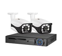 Système De Caméra De Sécurité 4K Ultra HD 8MP POE NVR Kit Street IP Outdoor Home Video Surveillance Set(1t,4CH NVR and 2 Camera)