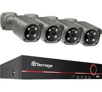 système de caméra de sécurité 4K Ultra HD, détection humaine par IA, fonction interphone, NVR 8CH et 4 caméras, 3T (sports d'extérieur)