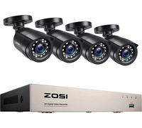 Système de caméra de sécurité, 8CH DVR, résolution 2MP, longueur de câble 18m, 8CH DVR x 4 caméras, 1T