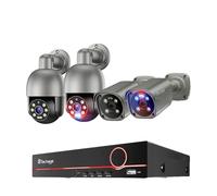 système de caméra de sécurité 8MP, vision nocturne, détection IA, audio bidirectionnel, 8CH 4 caméras3T (sports de plein air)