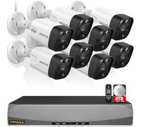 Système de caméra de sécurité PoE Audio 2 Voies (4K/8,0 mégapixels et Ultra Grand Angle de 130 °), système de caméras IP de Surveillance vidéo d'extérieur 4 to
